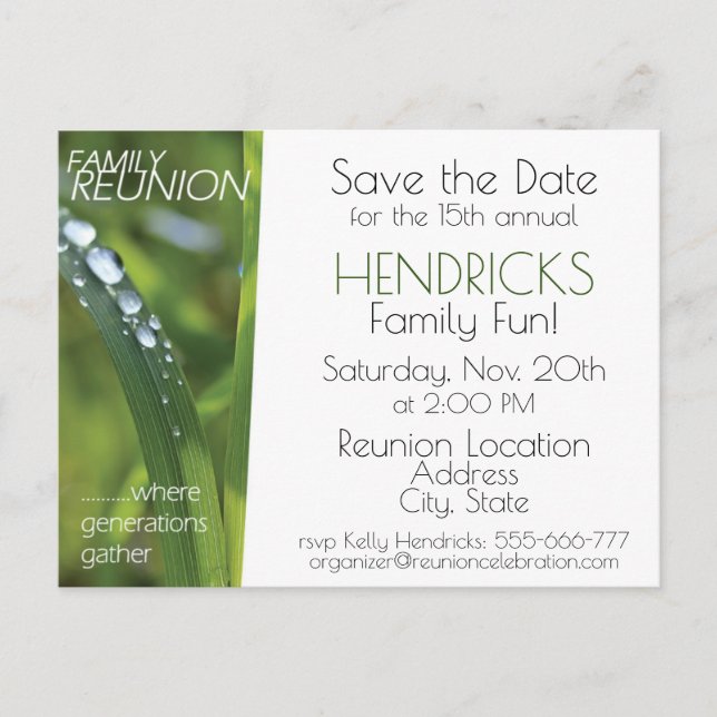 Postal Diseño de reunión familiar.