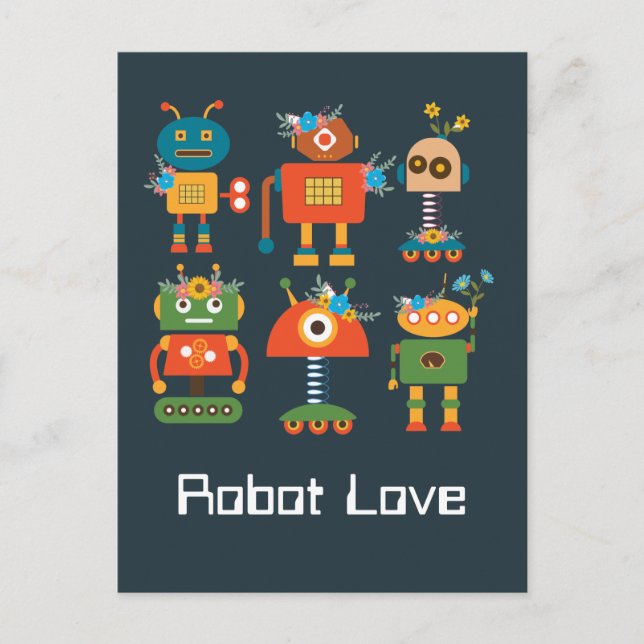 Postal Diseño de robots pequeños (Anverso)