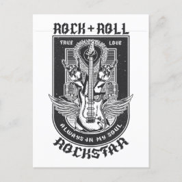 Postal Diseño de rock de guitarra