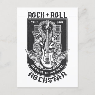 Postal Diseño de rock de guitarra
