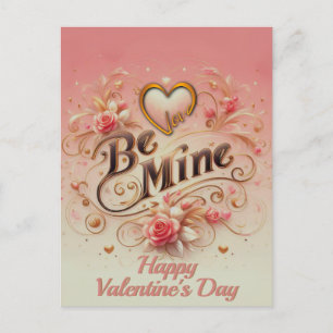 Postal Diseño de San Valentín Sé Mía con Corazón, Cita