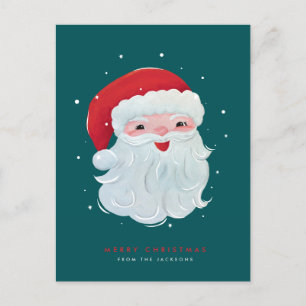 Postal Diseño de Santa Claus de época, bonito y pintado