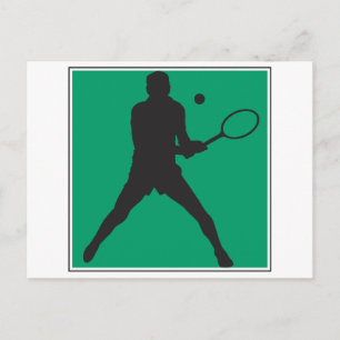 Postal diseño de silueta de jugador de tenis masculino