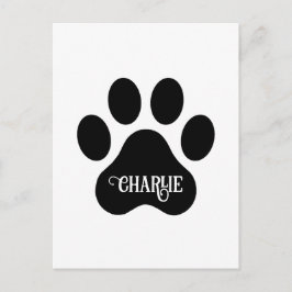Postal Diseño de silueta del nombre de la pata del perro