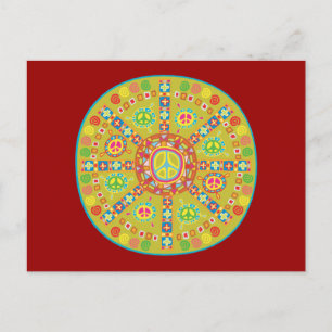 Postal Diseño de Símbolos de Paz