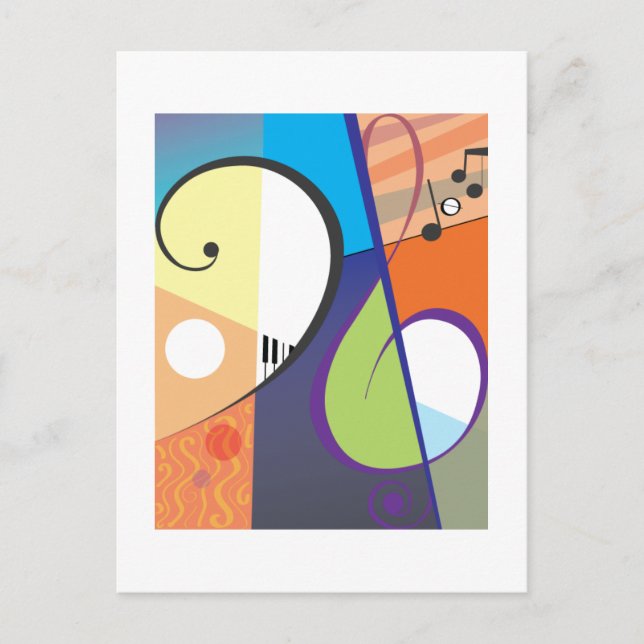 Postal Diseño de símbolos musicales (Anverso)