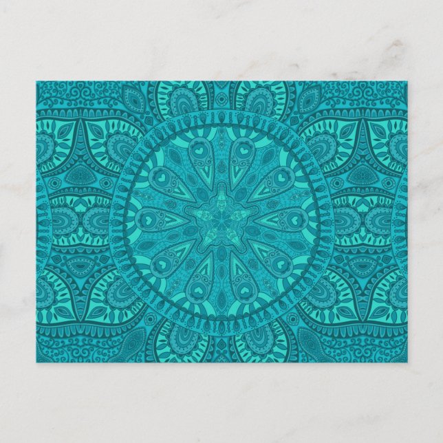 Postal Diseño de Starburst verde azulado (Anverso)