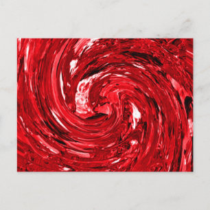 Postal Diseño de Swirl negro rojo blanco