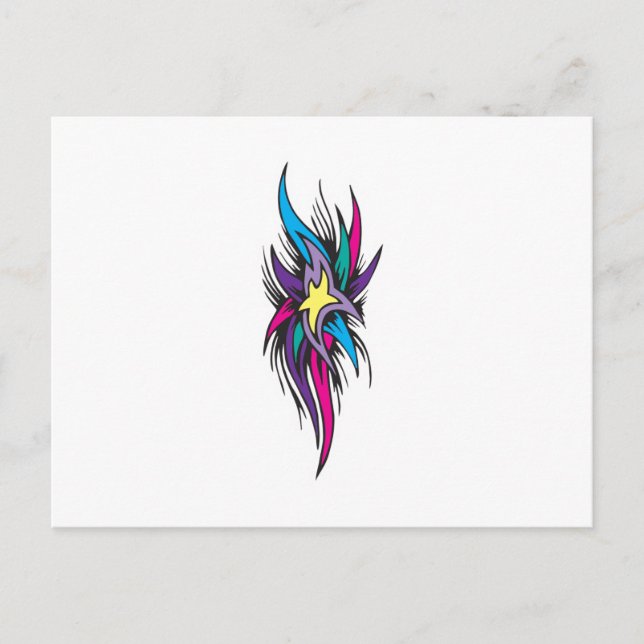 Postal Diseño de Tatuaje de Colas de Estrellas (Anverso)