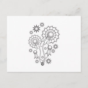 Postal Diseño de Tatuaje de Diente de León