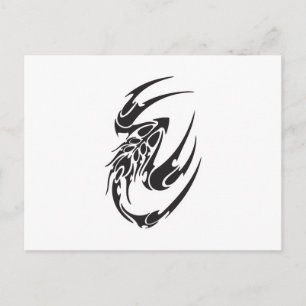 Postal Diseño de Tatuaje de Escorpión Tribal
