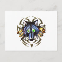 Diseño de tatuajes de lobo tribal