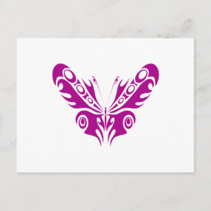 Postal Diseño de tatuajes de mariposa tribal