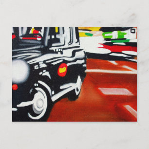 Postal diseño de taxi negro londinense