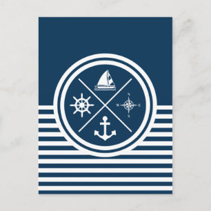 Postal Diseño de temática náutica