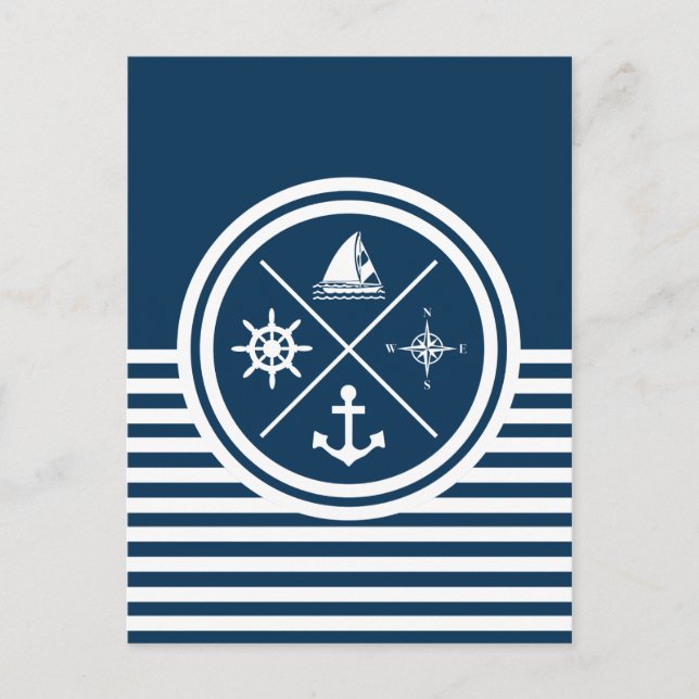 Postal Diseño de temática náutica (Anverso)