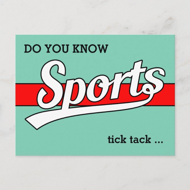 Postal Diseño de texto: blanco de los DEPORTES + tu propi (Anverso)