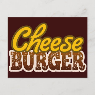Postal Diseño de texto de Cheeseburger
