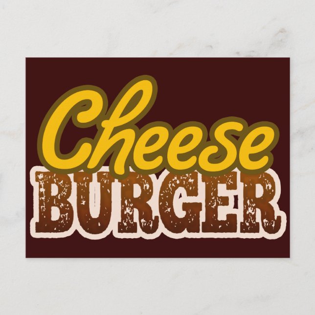Postal Diseño de texto de Cheeseburger (Anverso)