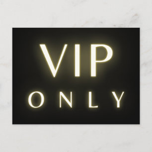Postal Diseño de texto lujoso con neón solo para Vip