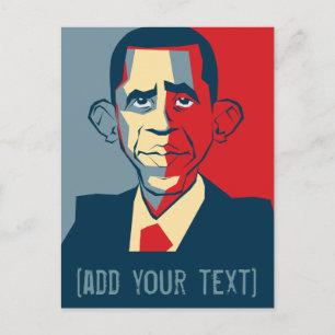 Postal Diseño de texto personalizado de Obama
