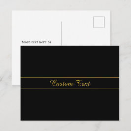 Postal Diseño de texto simple personalizable dorado y neg