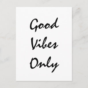 Postal Diseño de texto "Sólo buenas vibraciones"