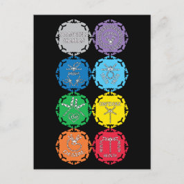 Postal Diseño de textos en blanco de Chakras de librea