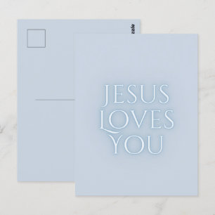 Postal Diseño de tipografía cristiana que Jesús ama 