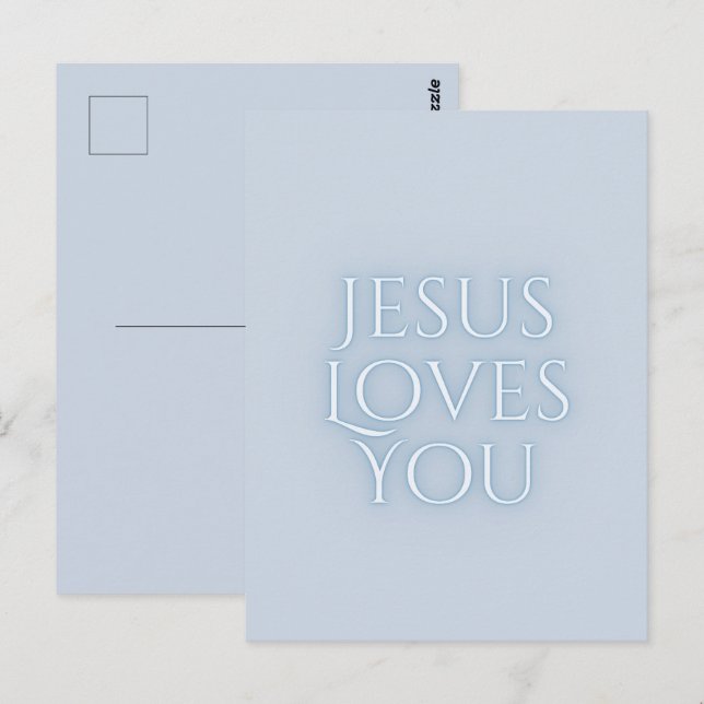 Postal Diseño de tipografía cristiana que Jesús ama  (Anverso / Reverso)