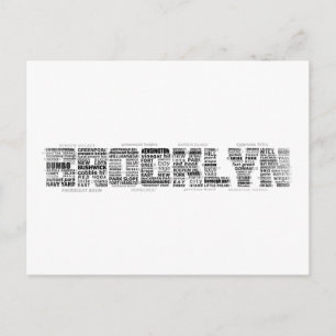 Postal Diseño de tipografía de Brooklyn NY