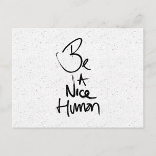 Postal Diseño de tipografía "Sé un buen humano"