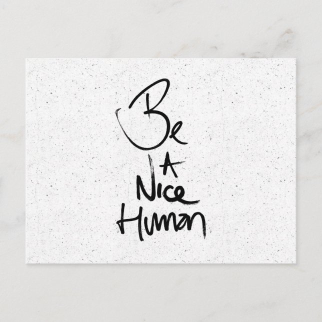 Postal Diseño de tipografía "Sé un buen humano" (Anverso)