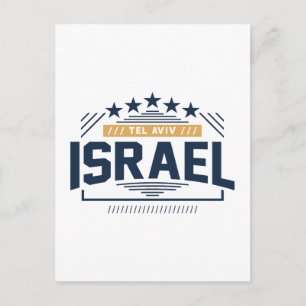 Postal Diseño de tipografía urbana moderna de Tel Aviv Is