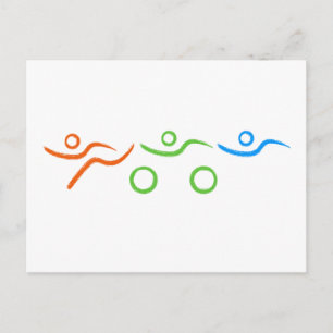 Postal Diseño de triatlón fresco y único
