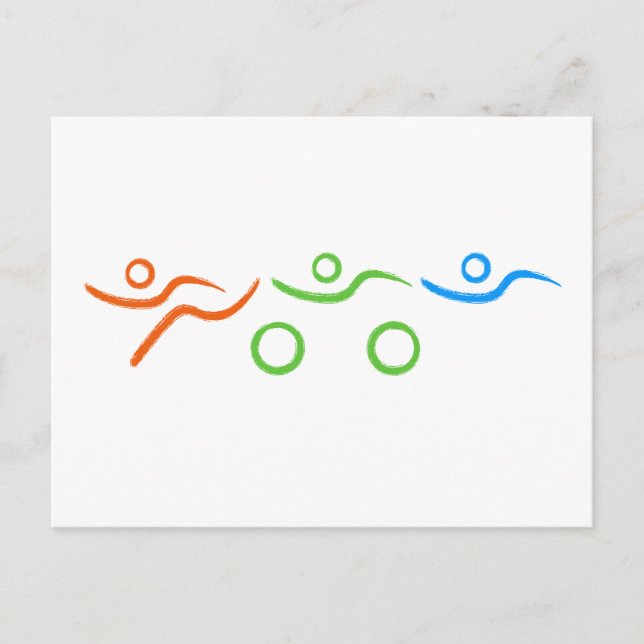 Postal Diseño de triatlón fresco y único (Anverso)