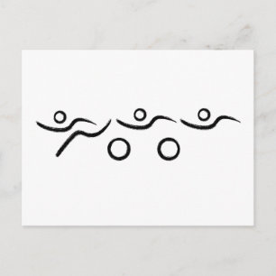 Postal Diseño de triatlón fresco y único