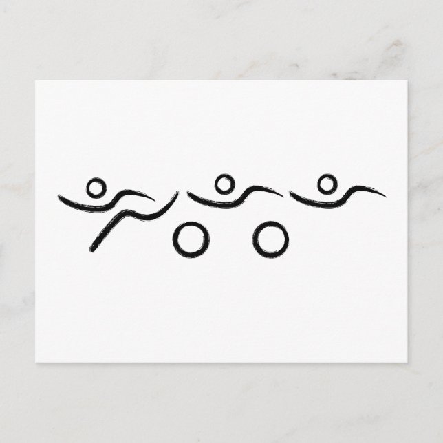 Postal Diseño de triatlón fresco y único (Anverso)