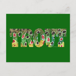 Postal Diseño de trucha marrón