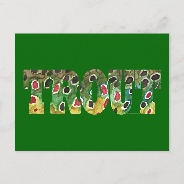 Postal Diseño de trucha marrón (Anverso)