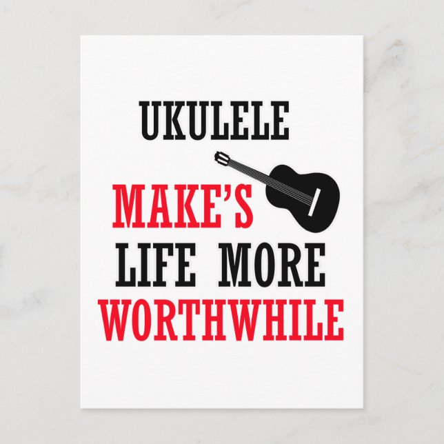 Postal diseño de ukulele (Anverso)