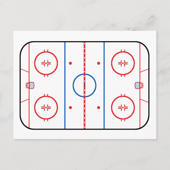 Postal Diseño de un juego de hockey sobre hielo con diagr (Anverso)