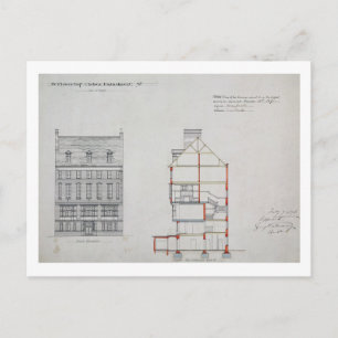 Postal Diseño de una casa para W. Flower Esq, Chelsea Emb