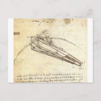 Postal Diseño de una máquina voladora por Leonardo Da Vin