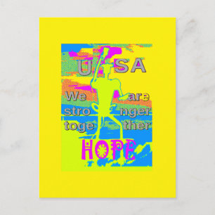 Postal Diseño de Unidad de EE. UU.: Esperanza y Fuerza