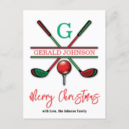 Postal Diseño de vacaciones de Golf Feliz Navidad