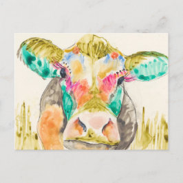 Postal Diseño de vacas coloridas