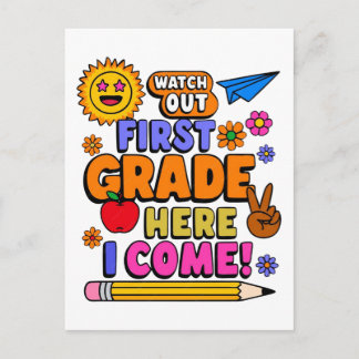 Postal Diseño de vector para el regreso a clases de prime