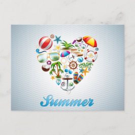 Postal Diseño de verano de amor