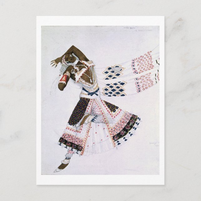 Postal Diseño de vestuario de Le Dieu Bleu, 1911 (ilumina (Anverso)